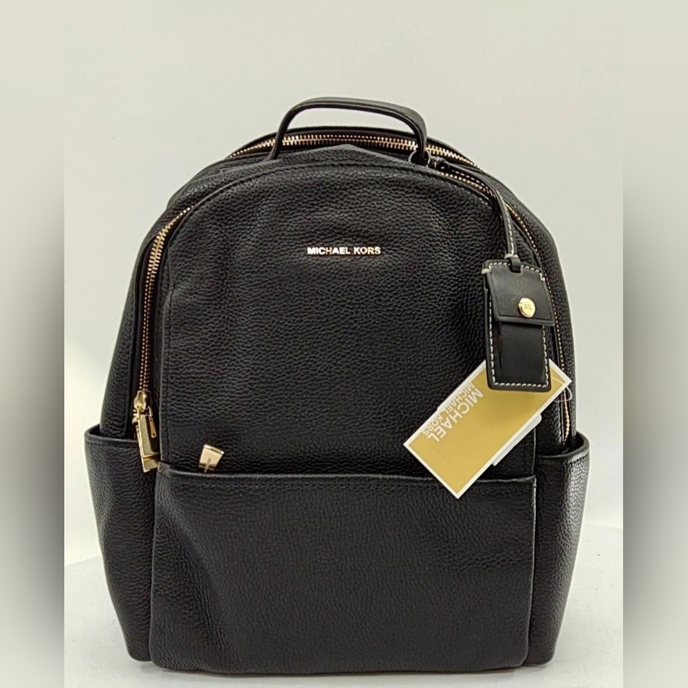 Michael Kors Black Pebbled Backpack - Picture 2 of 4